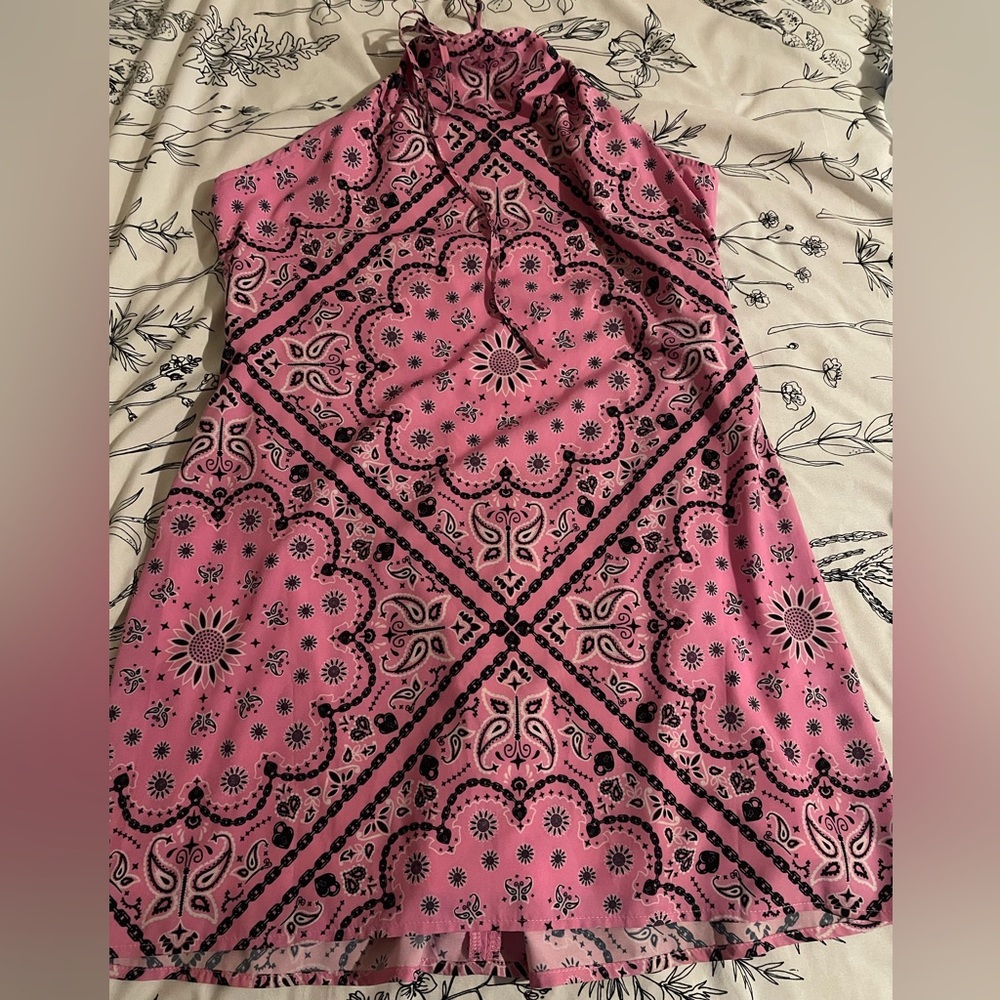 Pink bandana dress size L dolls kill